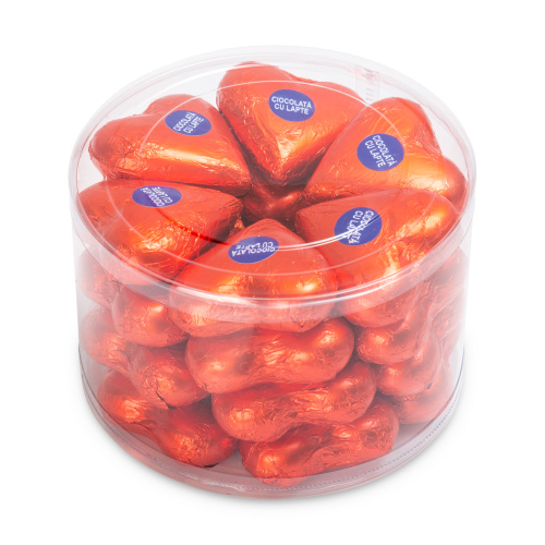 Set 24 figurine din ciocolată lapte –  inimă,  24 bucăți × 30 g