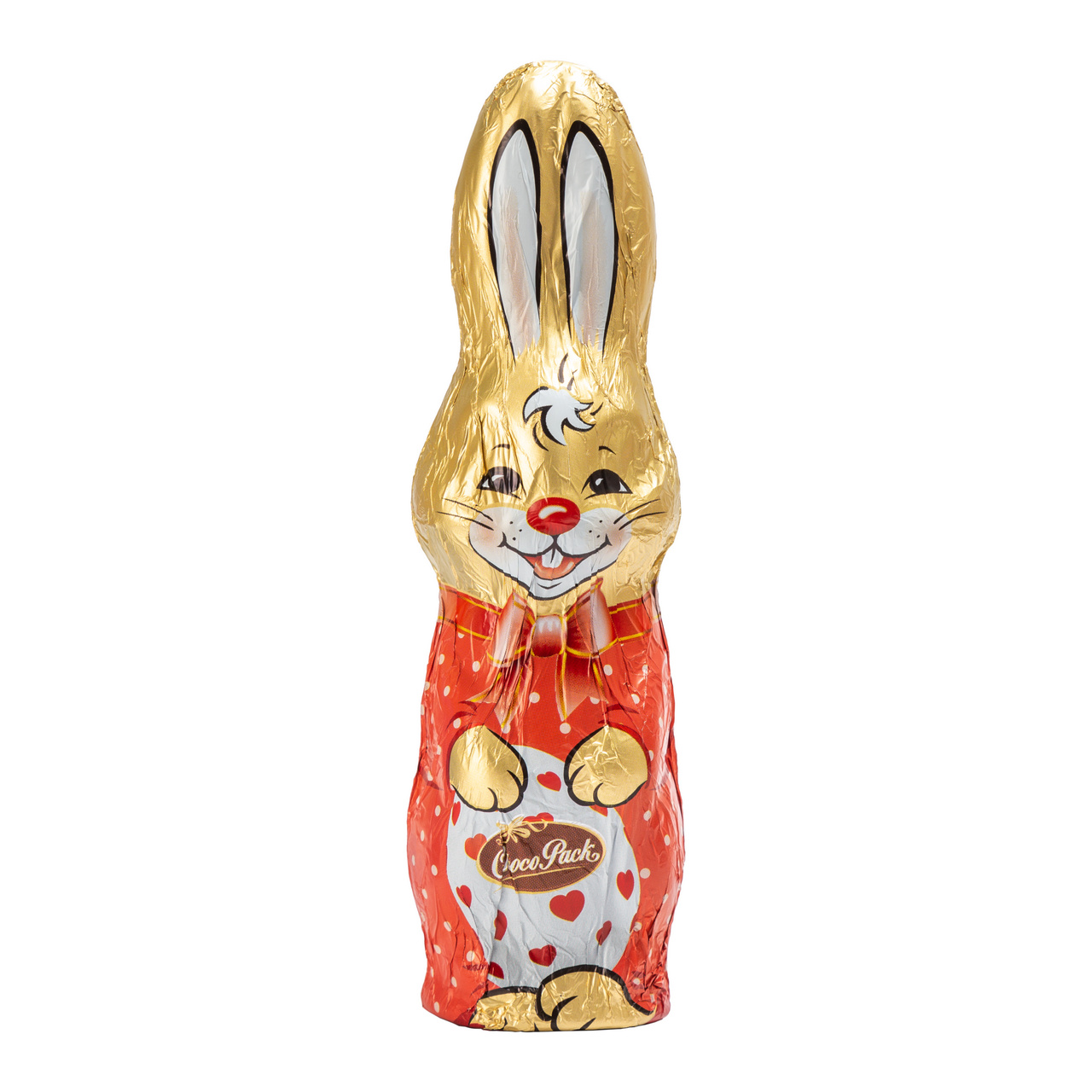 Figurină iepuraș din masă de cacao, 90 g - rosu
