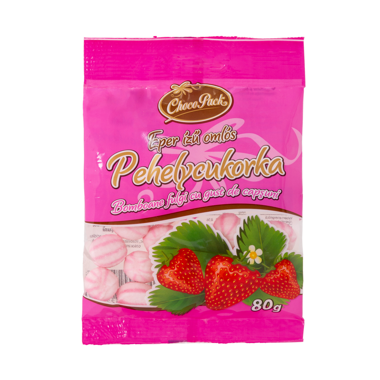 Bomboane fulgi neumplute cu gust de căpșuni, 80 g