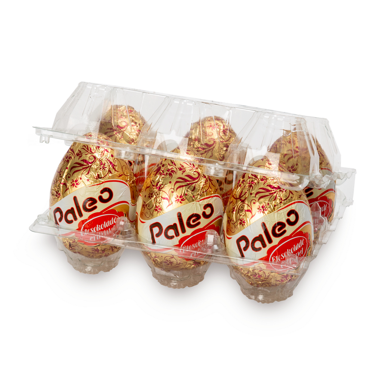 Set 6 figurine ouă din ciocolată amăruie, cu eritritol, 7 cm, 20 g