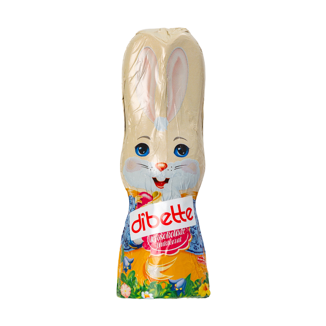 Figurină iepuraș de Paște, din ciocolată lapte, cu fructoză, 13,5 cm, 50 g