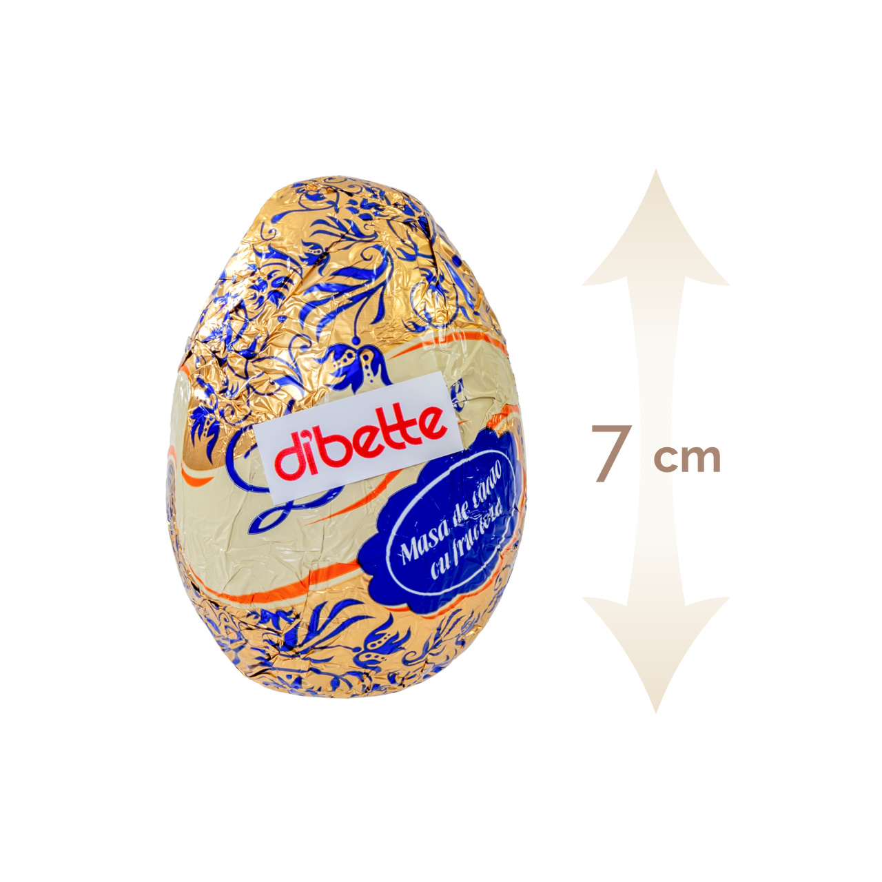 Set 6 figurine ouă din masă de cacao, cu fructoză, 7 cm, 20 g