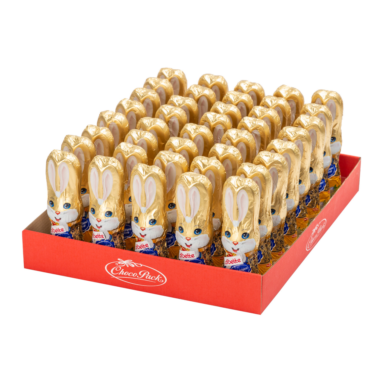 Set 40 figurine iepuraș de Paște, din masă de cacao, cu fructoză, 13,5, 50 g