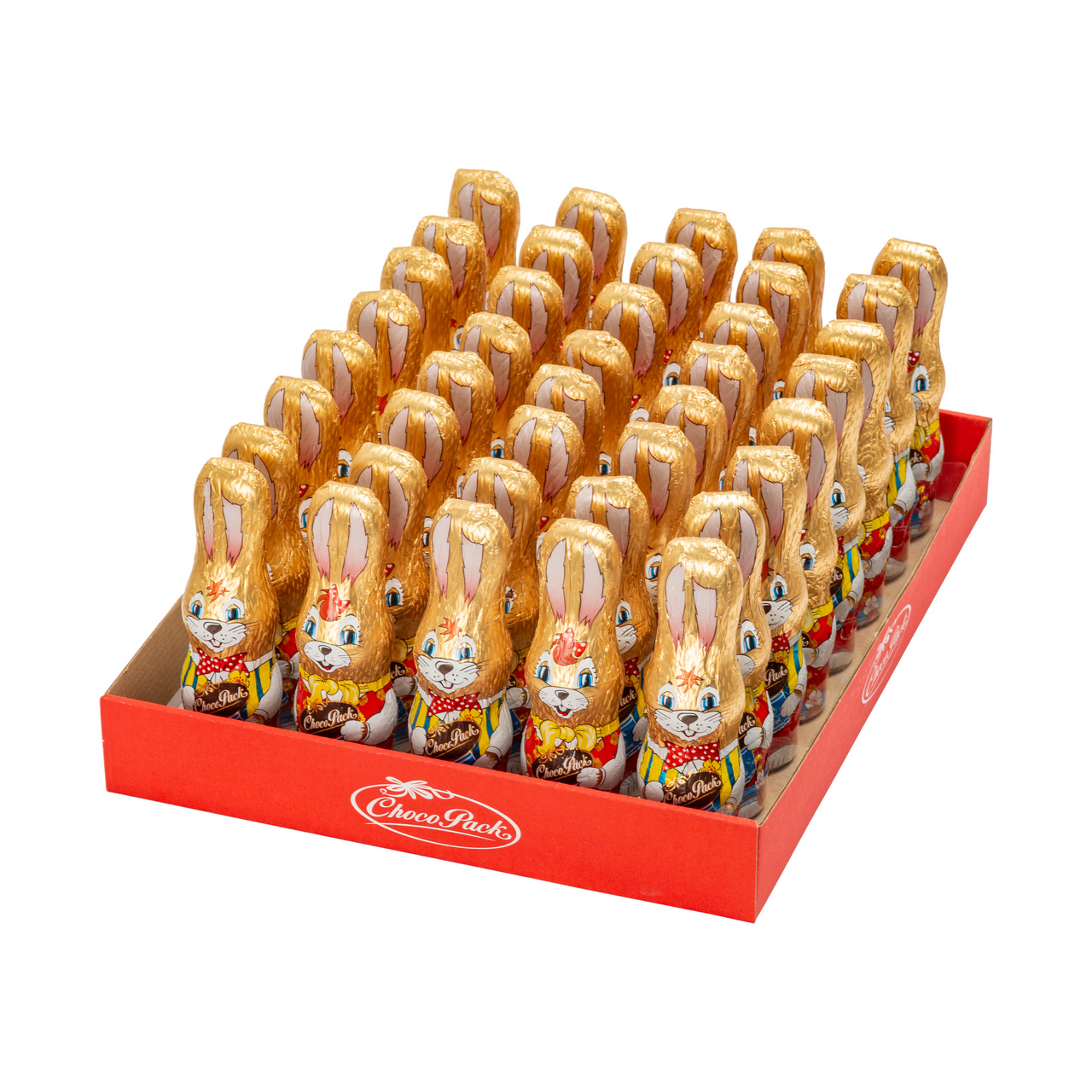 Set de 40 figurine iepuraș de Paște din ciocolată lapte, 14,5 cm, 45 g