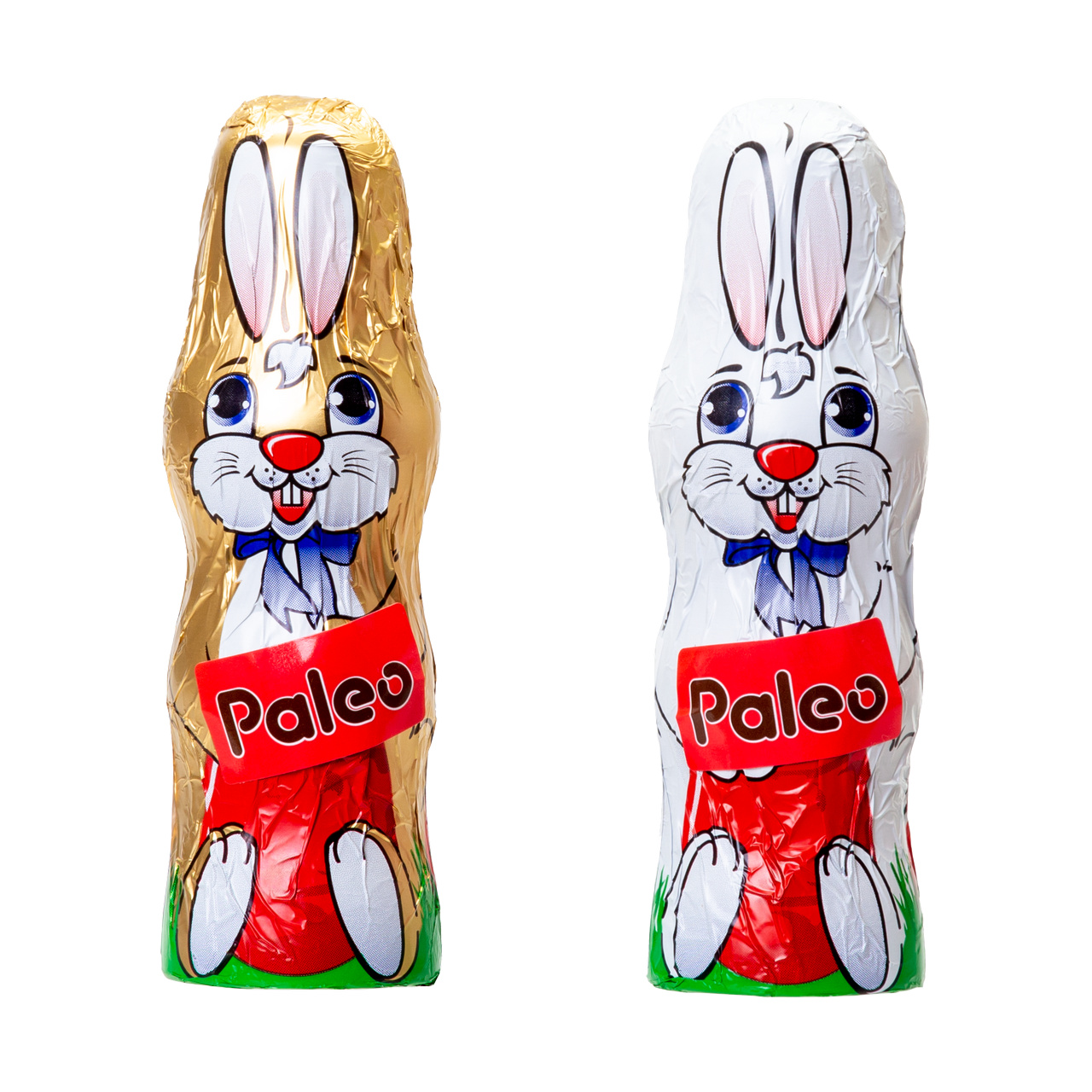 Set 21 figurine iepurași de Paște din ciocolată amăruie, cu eritritol, 10,5 cm, 25 g