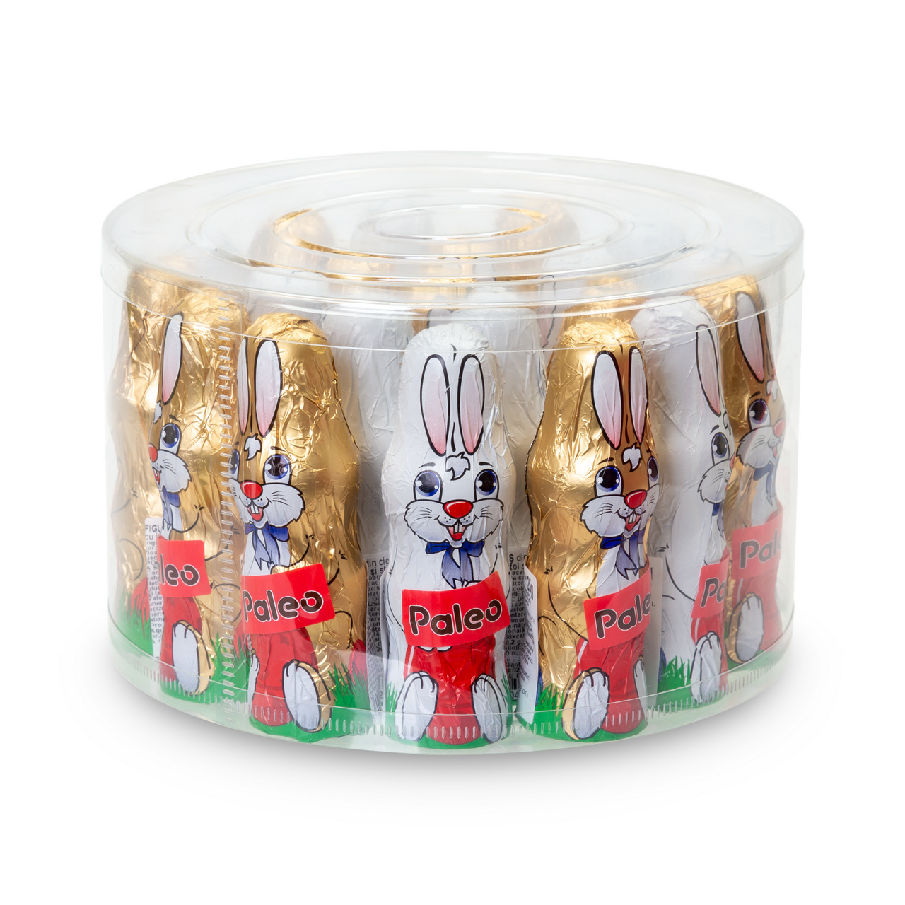 Set 21 figurine iepurași de Paște din ciocolată amăruie, cu eritritol, 10,5 cm, 25 g