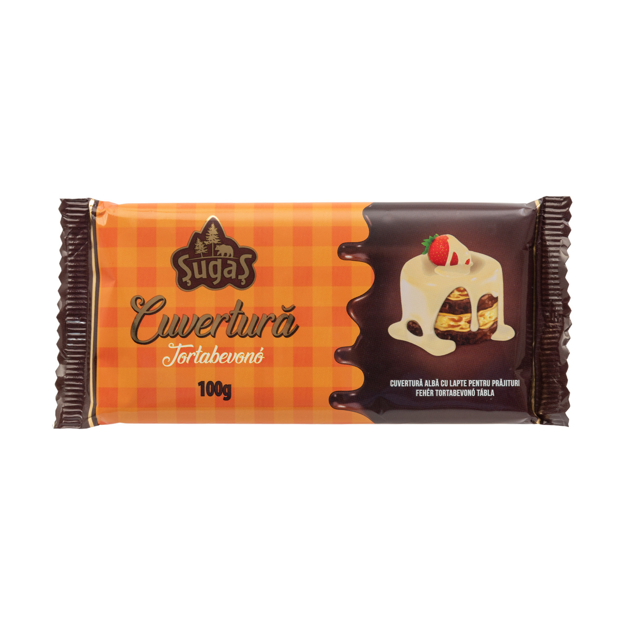 Cuvertură albă cu lapte pentru prăjituri, 100 g