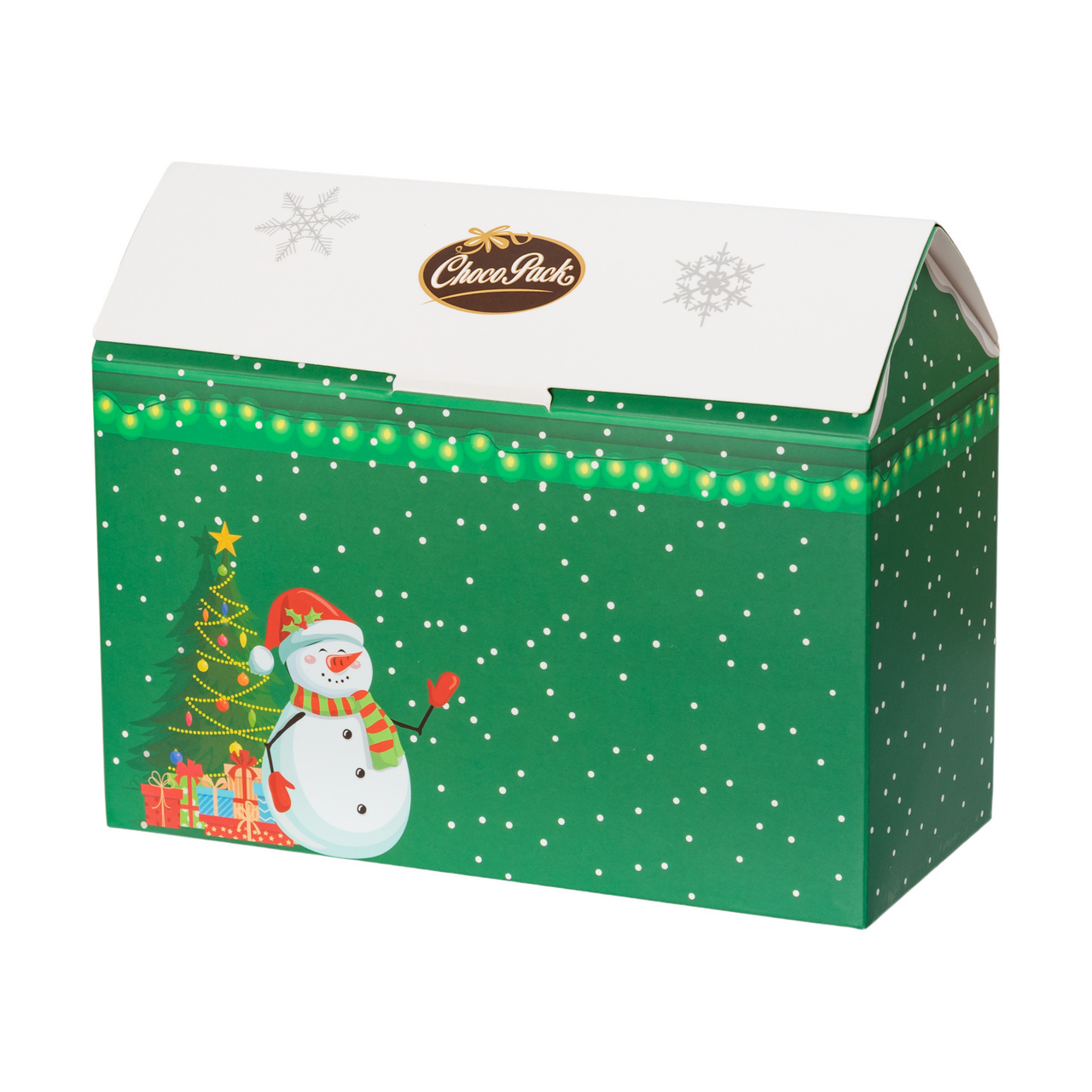 Pachet cadou cu dulciuri din masă de cacao, 231 g :: Verde