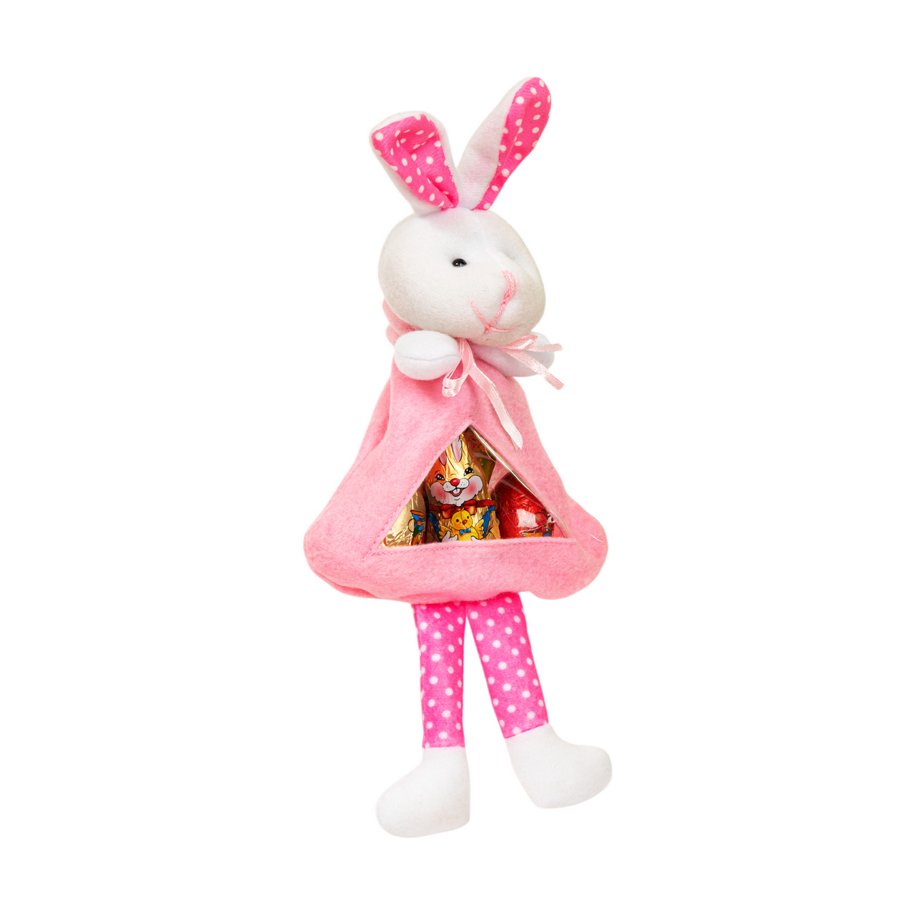 Pachet iepuraș cu figurine din masă de cacao, 50 g - roz :: Roz
