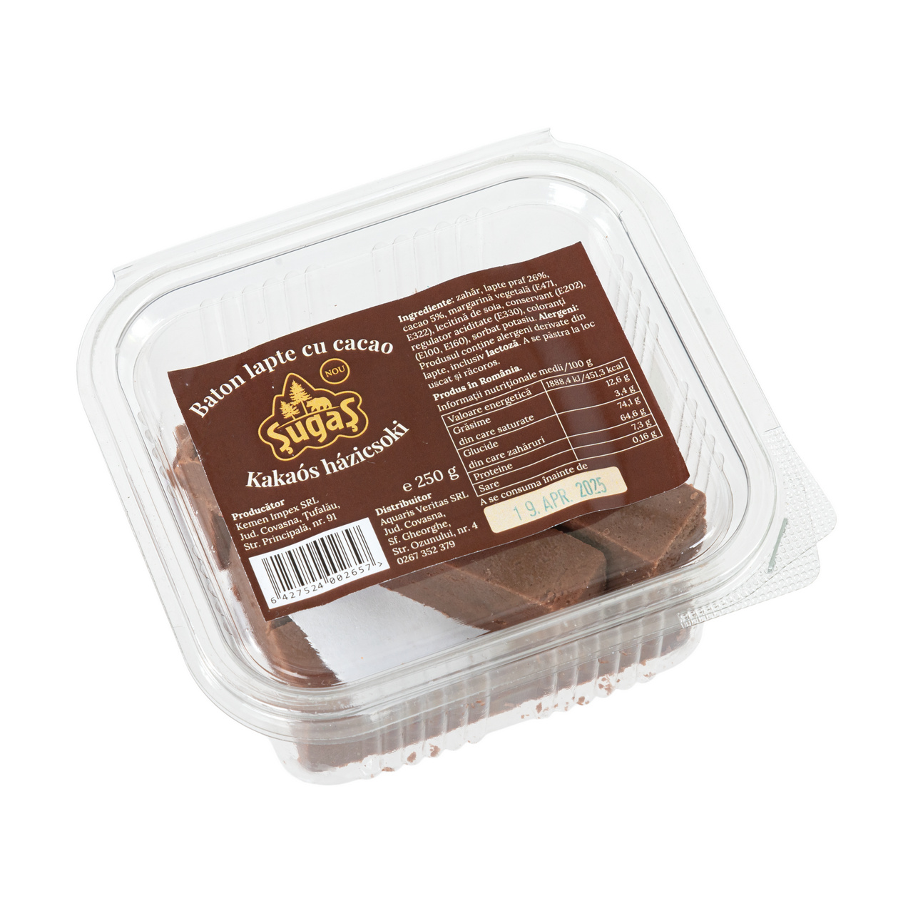Baton lapte cu cacao, 250 g