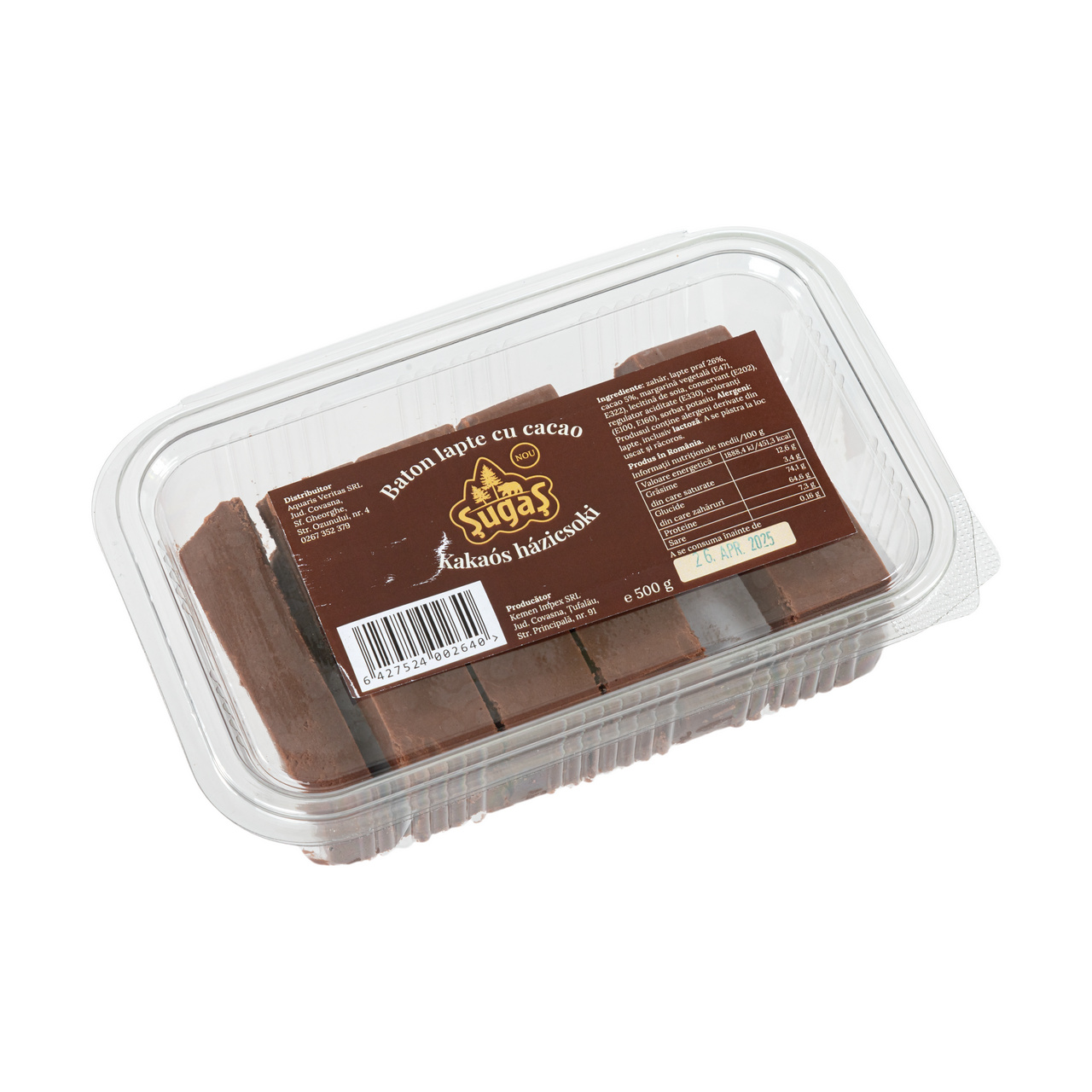 Baton lapte cu cacao, 500 g