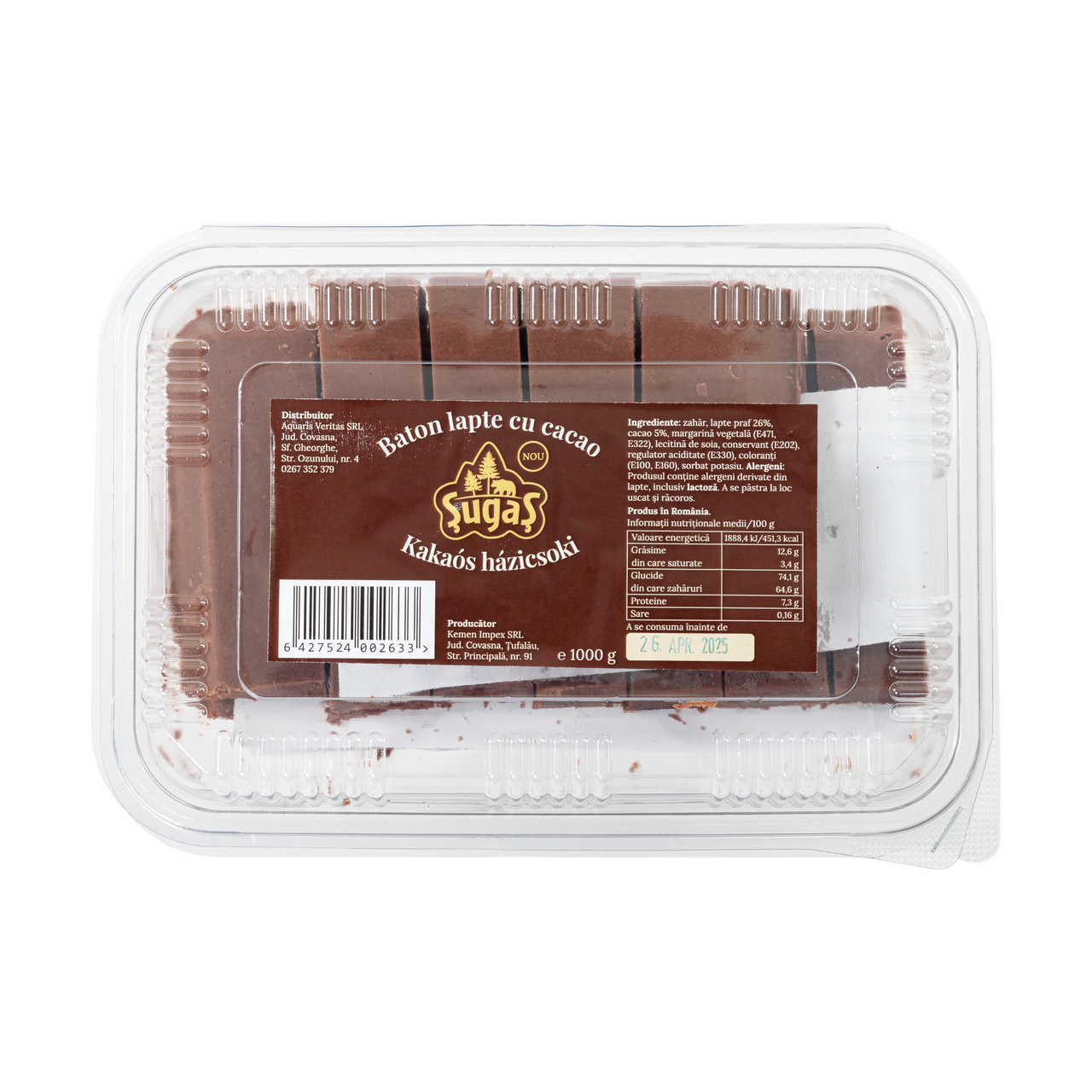 Baton lapte cu cacao, 1000 g