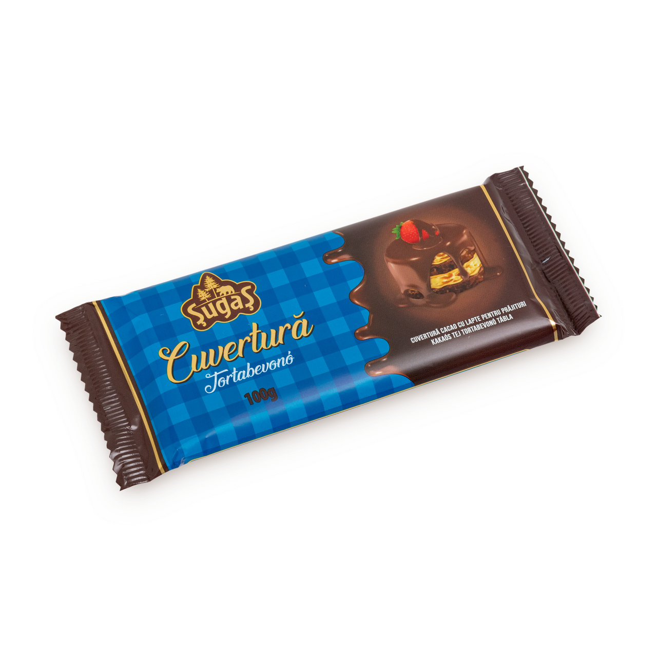 Cuvertură cacao cu lapte pentru prăjituri, 100 g