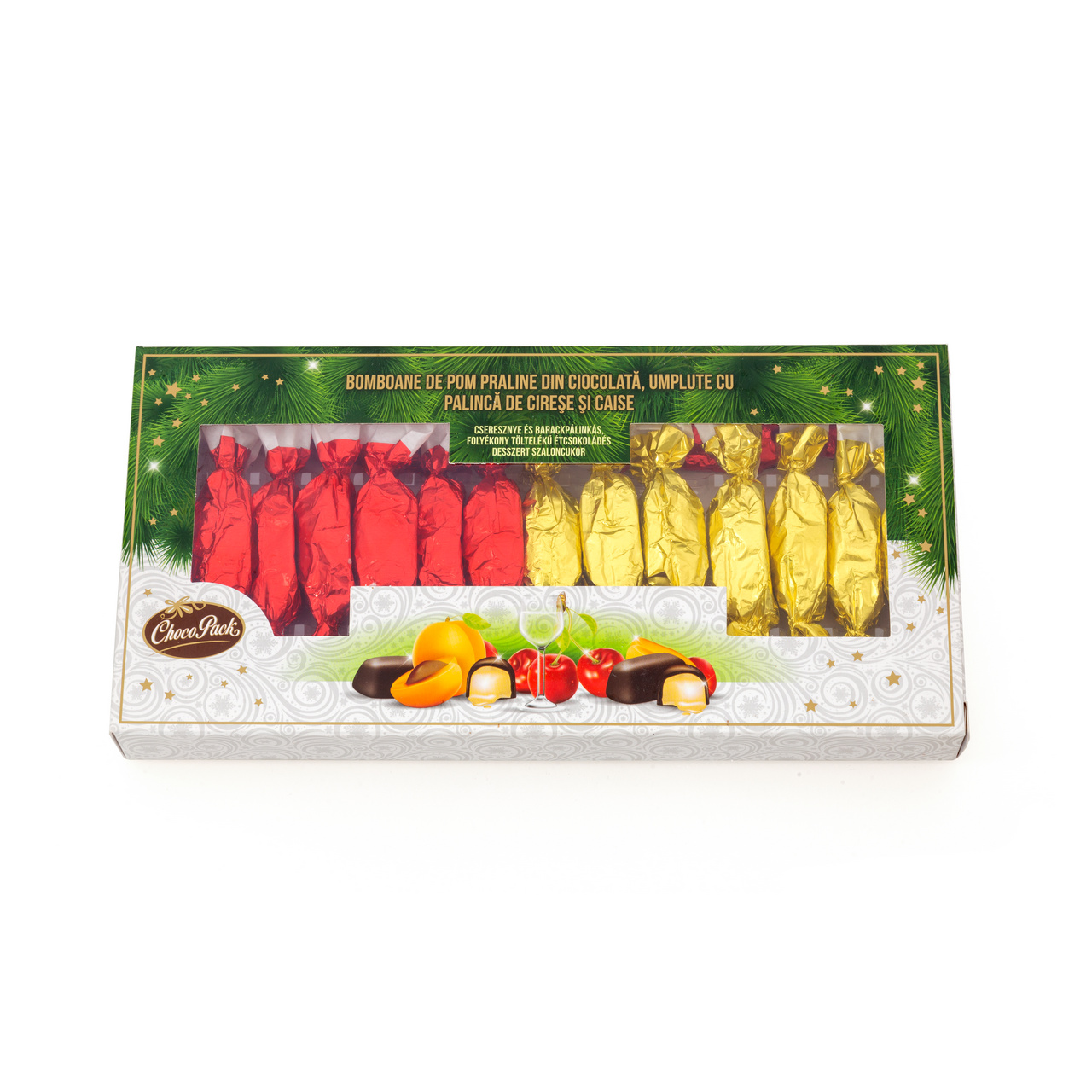 Bomboane de pom praline cu pălincă – cireșe, caise, 210 g