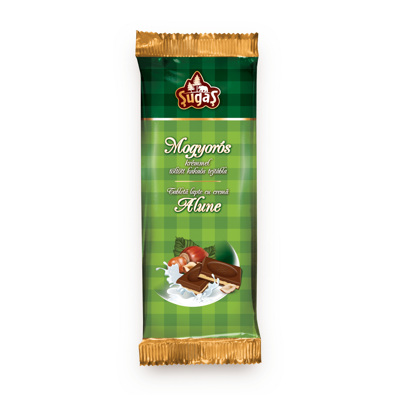 Tabletă cu lapte, umplută cu cremă de alune, 90 g