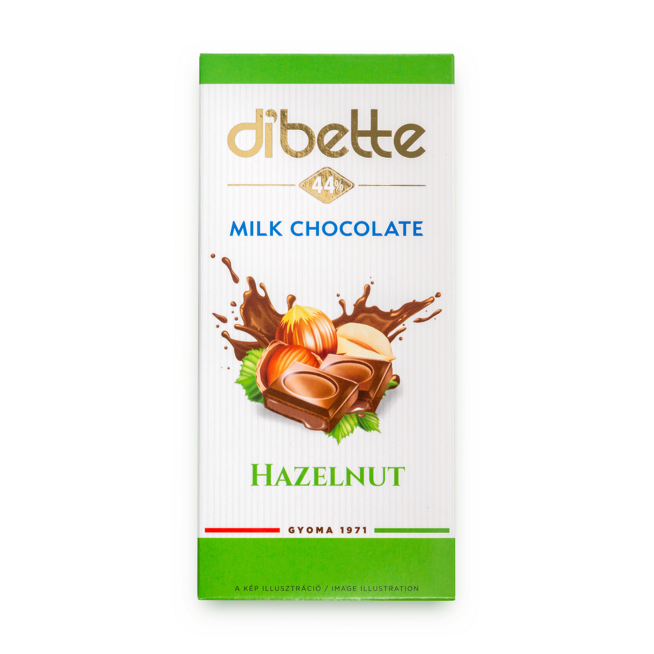 Ciocolată cu lapte Dibette cu fructoză – cremă de alune, 80 g