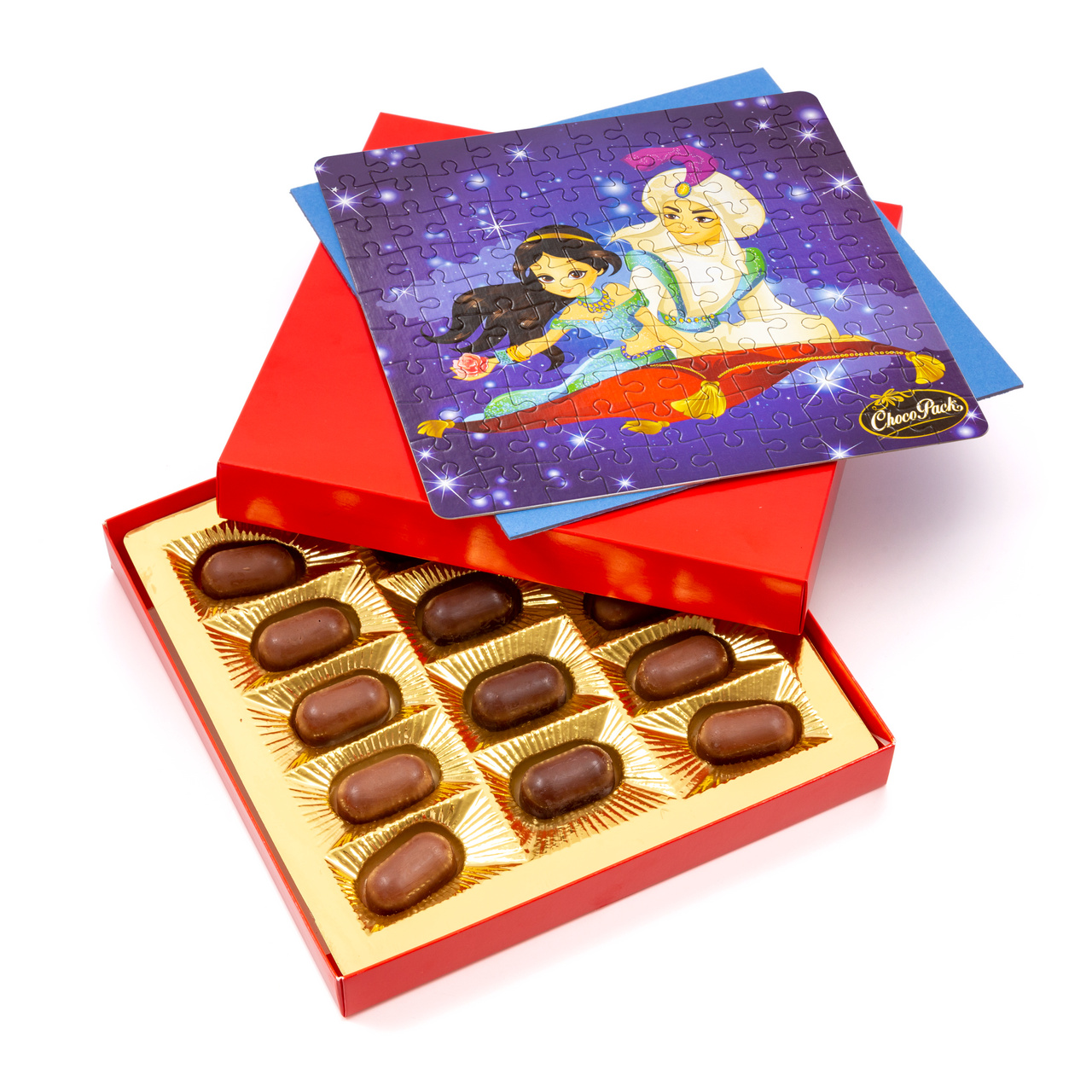 Praline din ciocolată cu puzzle cadou, 140 g