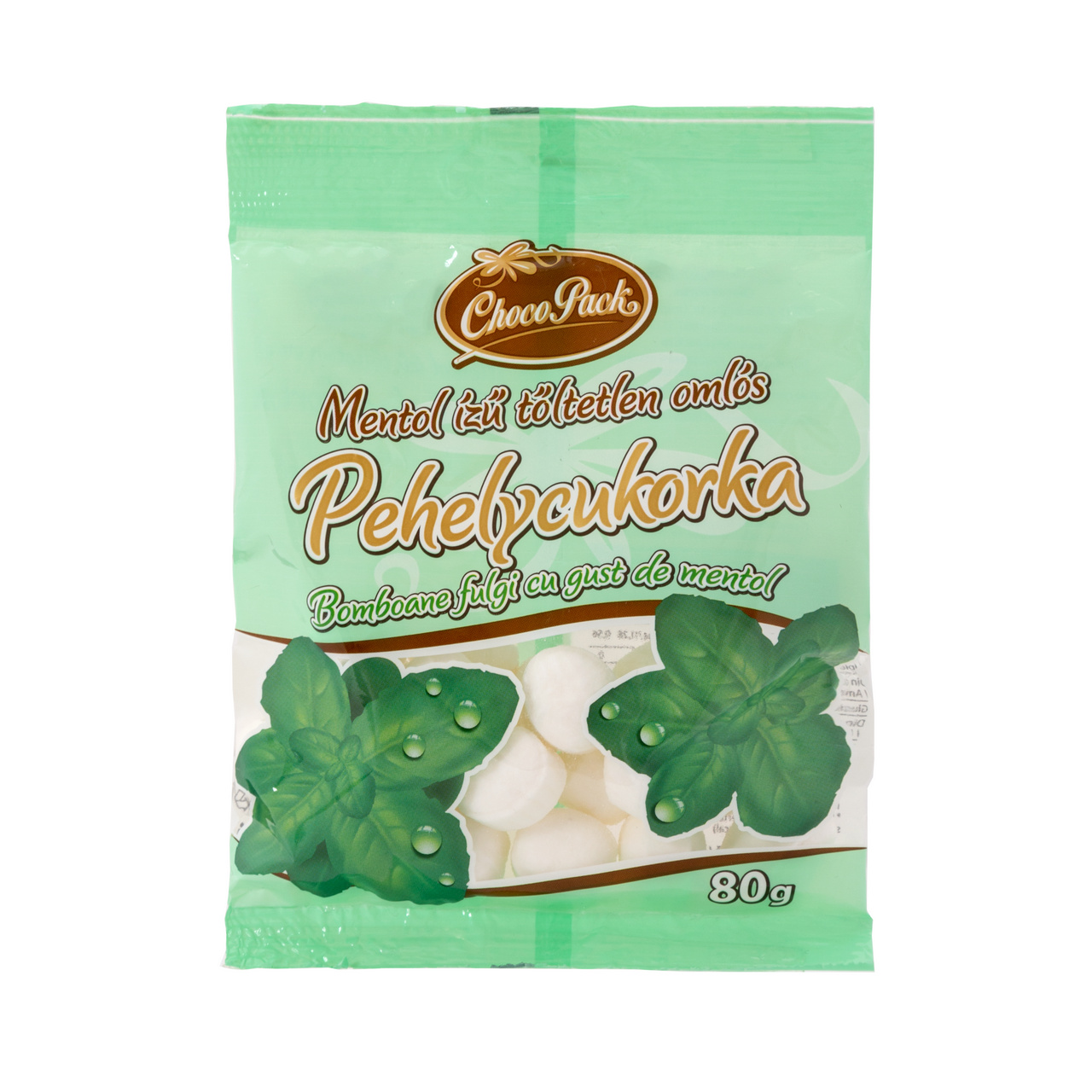 Bomboane fulgi neumplute cu gust de mentol, 80 g