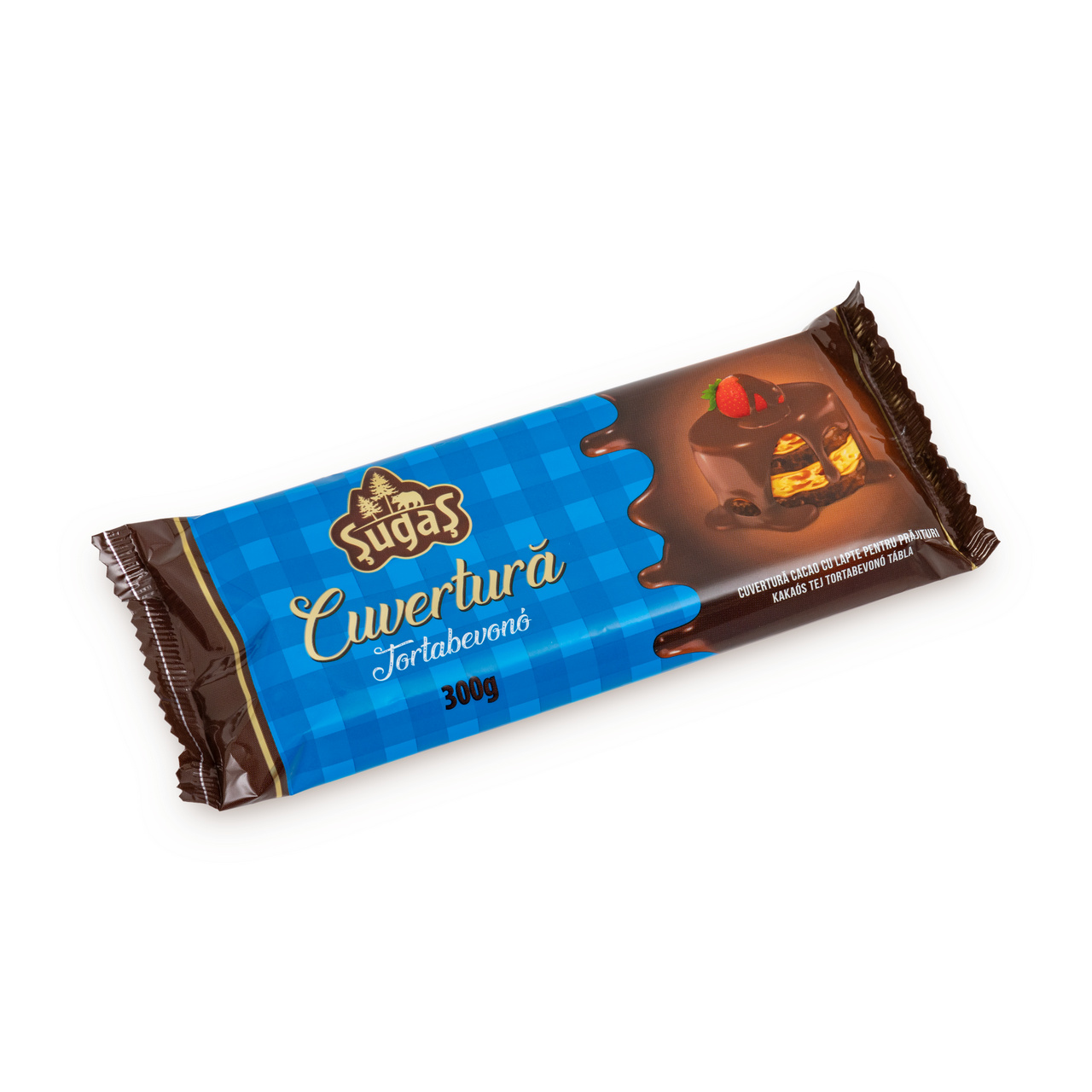 Cuvertură cacao cu lapte pentru prăjituri, 300 g
