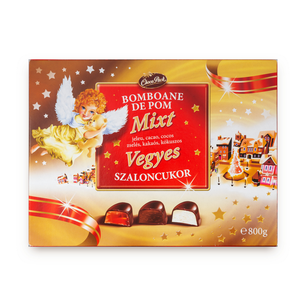 Bomboane de pom mixt cu jeleu, cu cacao și cu cocos, 800 g