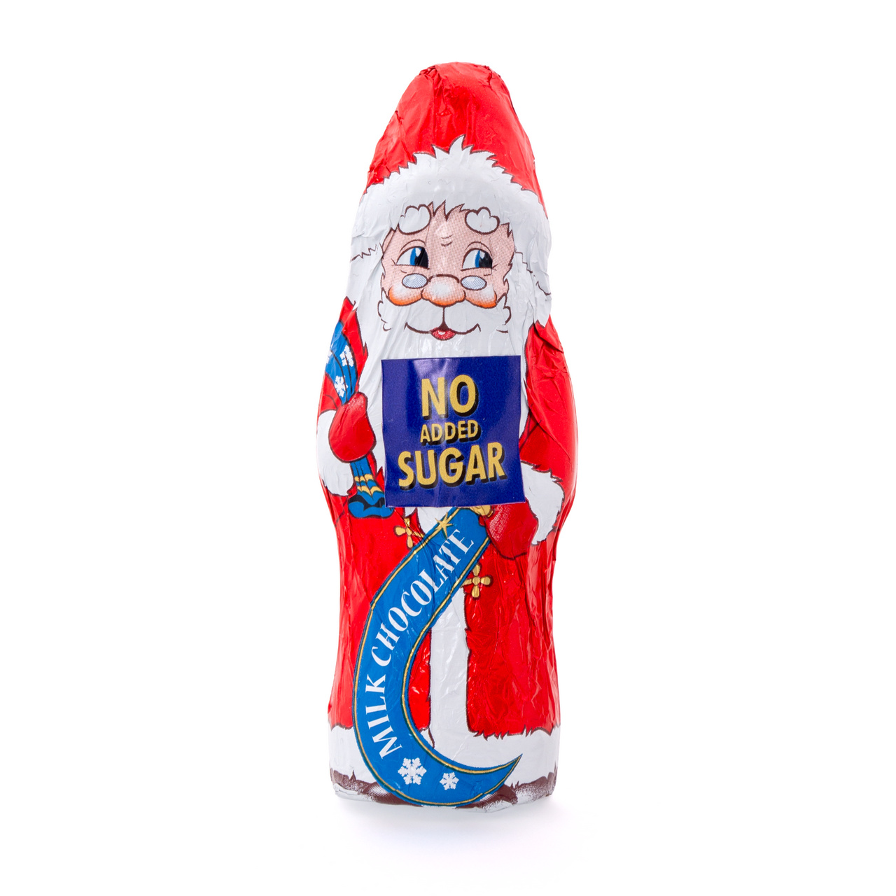 Figurină din ciocolată lapte – Moș Crăciun, fără zahăr adăugat, cu eritritol, 12,5 cm, 30 g