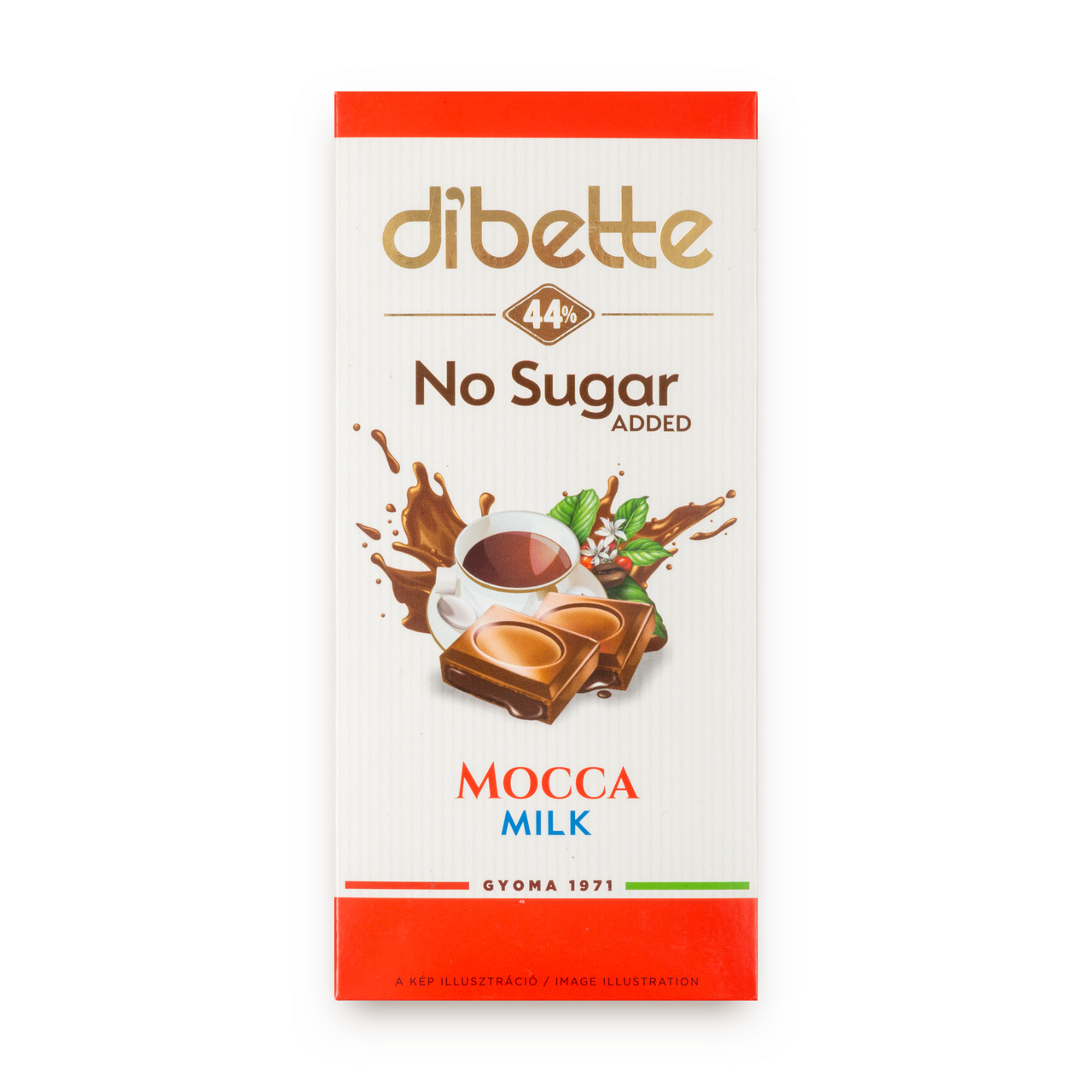 Ciocolată cu lapte Dibette cu eritritol – cremă de cafea, 80 g