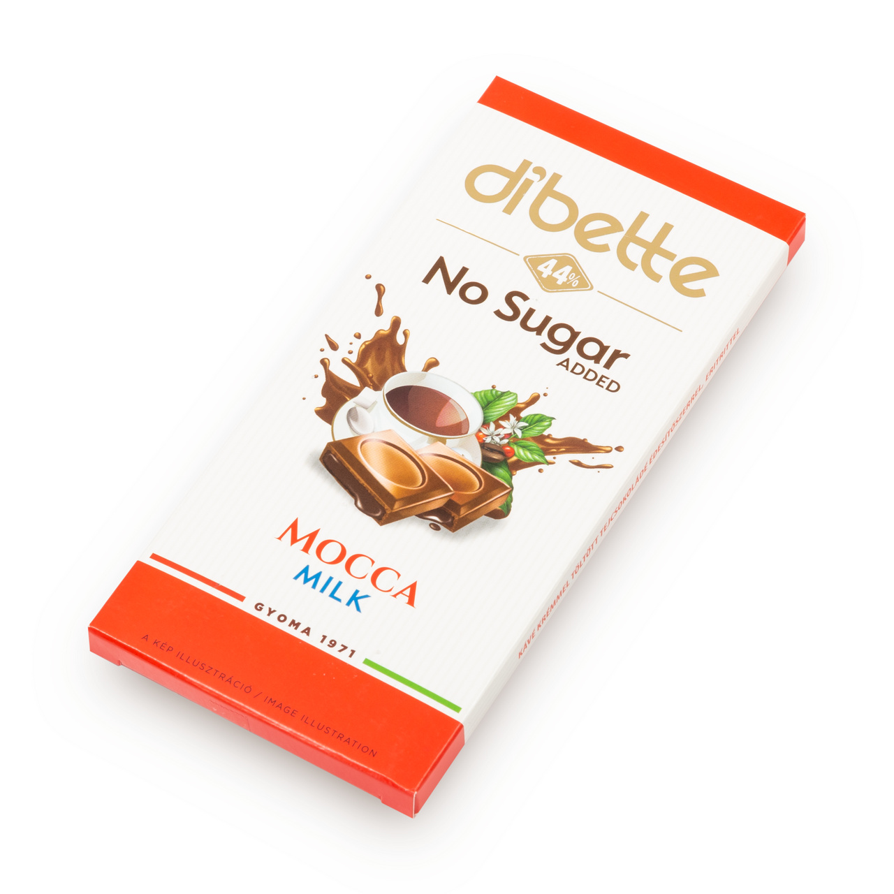 Ciocolată cu lapte Dibette cu eritritol – cremă de cafea, 80 g