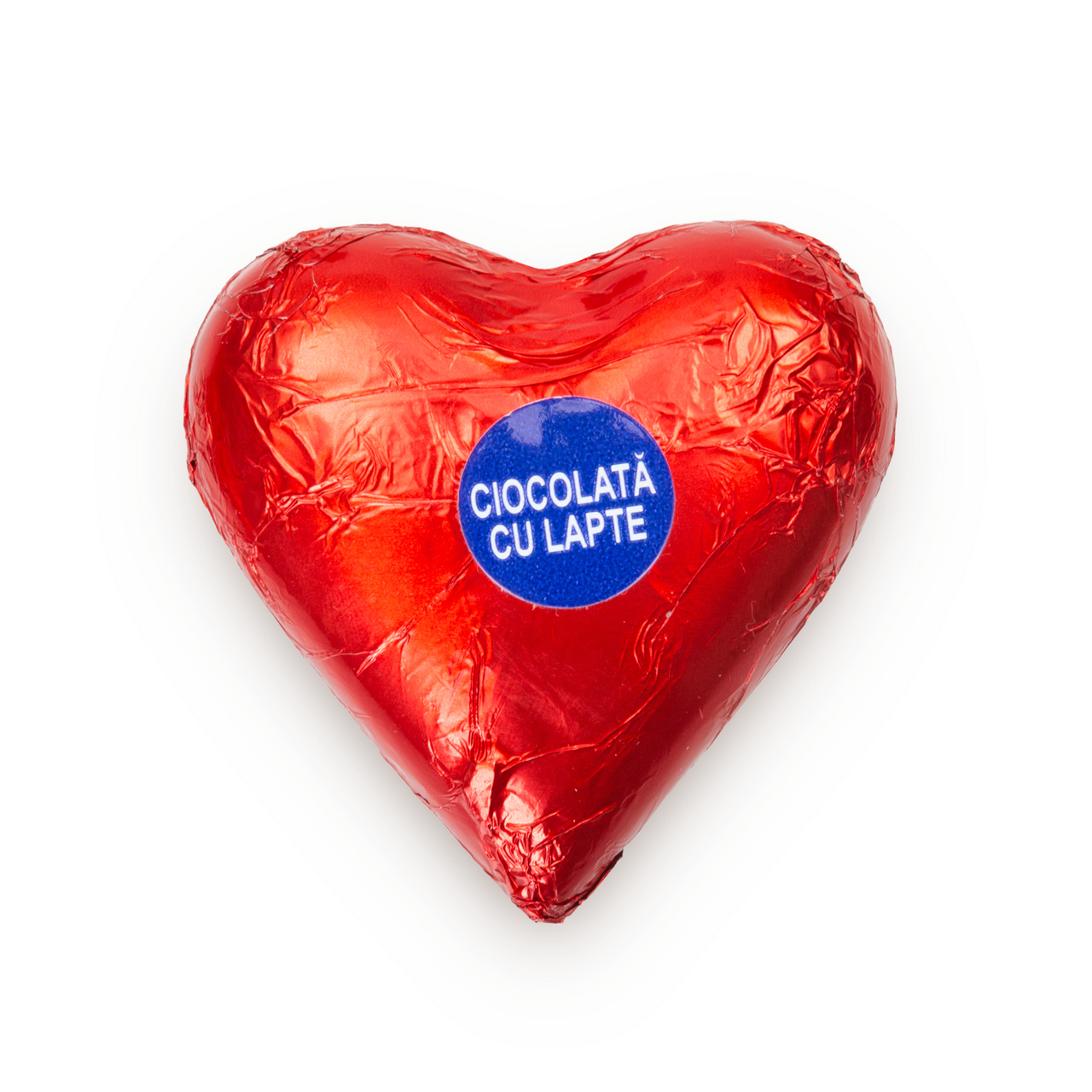 Figurină inimă din ciocolată lapte – 6,5 × 6,5 cm, 30 g