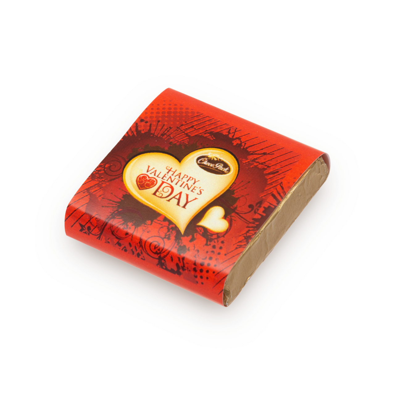 Pătrățel Valentine`s Day din ciocolată cu lapte de mărime 3,5 × 3,5, 10 g