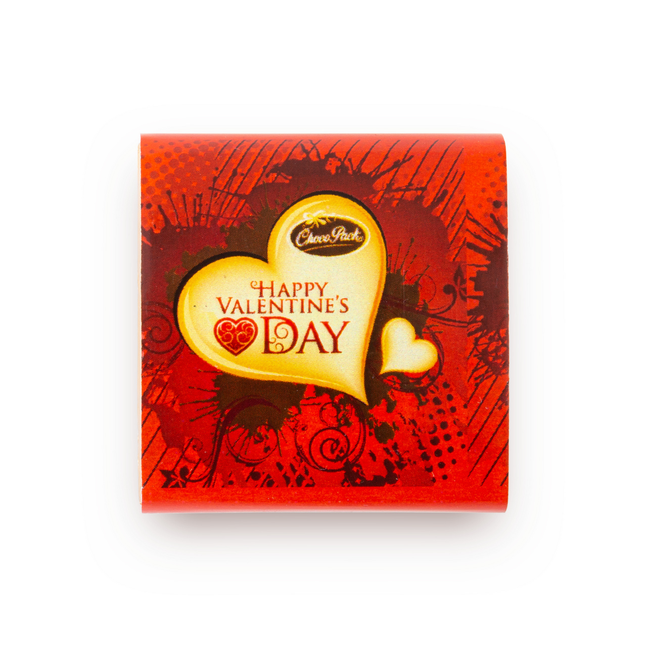 Pătrățel Valentine`s Day din ciocolată cu lapte de mărime 3,5 × 3,5, 10 g